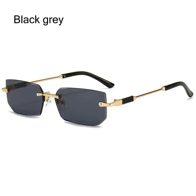 Trendy Rimless Rectangle Sunglasses - UV400 Protection for Men & Women