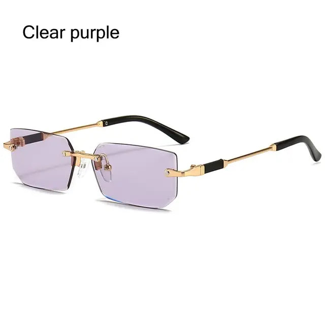 Trendy Rimless Rectangle Sunglasses - UV400 Protection for Men & Women