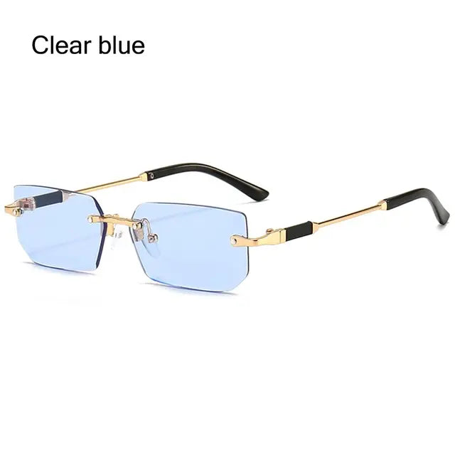 Trendy Rimless Rectangle Sunglasses - UV400 Protection for Men & Women