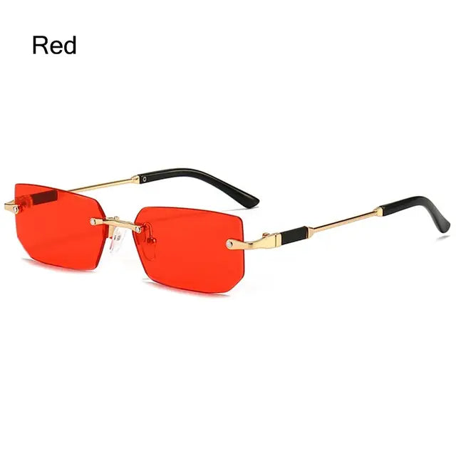 Trendy Rimless Rectangle Sunglasses - UV400 Protection for Men & Women