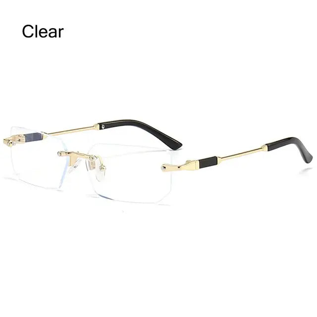 Trendy Rimless Rectangle Sunglasses - UV400 Protection for Men & Women