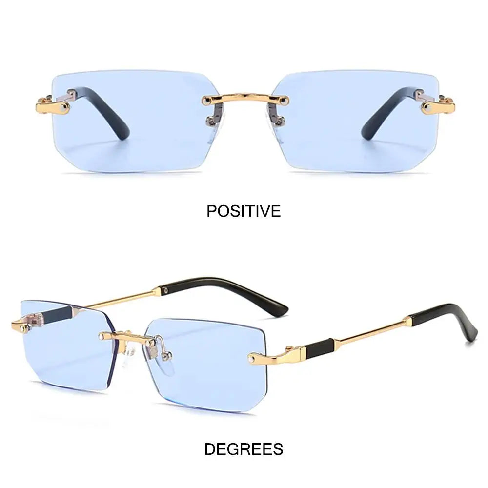 Trendy Rimless Rectangle Sunglasses - UV400 Protection for Men & Women