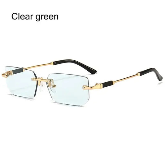 Trendy Rimless Rectangle Sunglasses - UV400 Protection for Men & Women